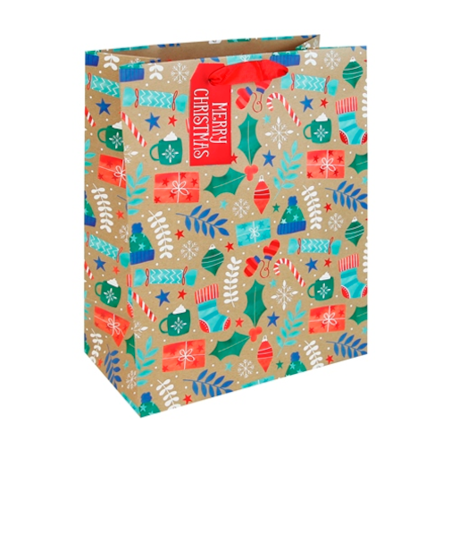 【クリスマス】　クレールフォンテーヌ（Clairefontaine）　ペーパーバッグ　ウィンターアイコン　M