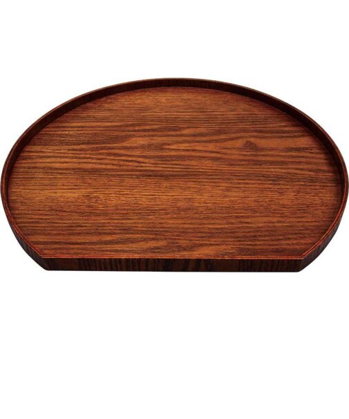 藍花　ノンスリップ半月膳　漆