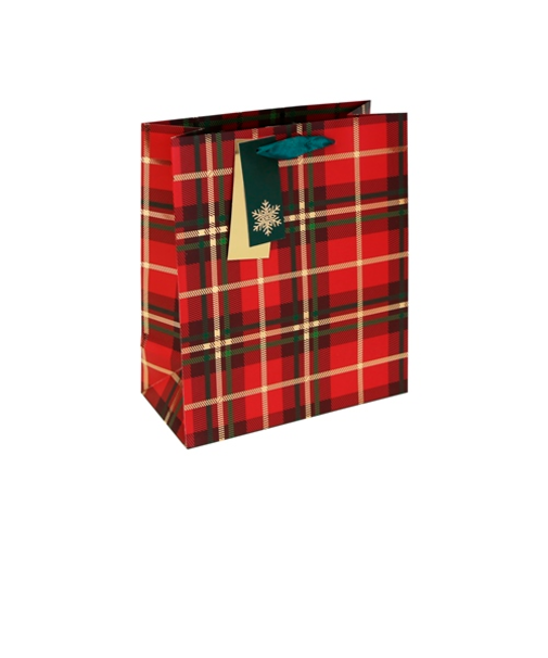 【クリスマス】　クレールフォンテーヌ（Clairefontaine）　ペーパーバッグ　Tartan　S