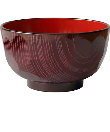 藍花　豚汁椀　亀甲　紅溜