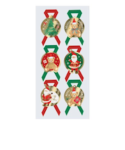 【クリスマス】 包む シール リボン クリスマスエトワール CW028 6枚入