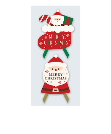 【クリスマス】　包む　シール　リボン　サンタパレット　CW029　2枚入