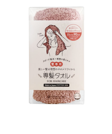 おぼろタオル　専髪タオル　セミロング　ローズピンク