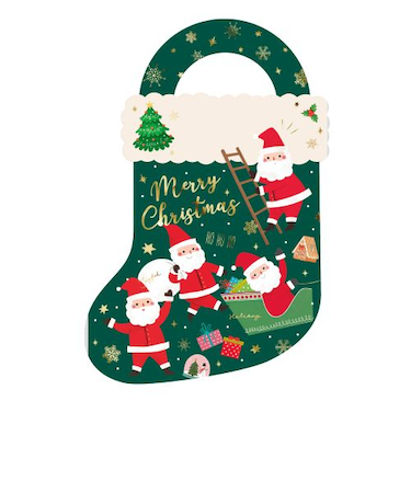 【クリスマス】　包む　ジップBAG　ノスタルジックサンタ　CV057　5枚入