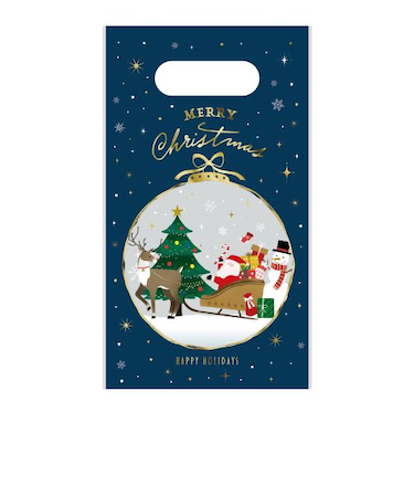【クリスマス】　包む　小判抜きビニールBAG　スノーボール　CV053　8枚入