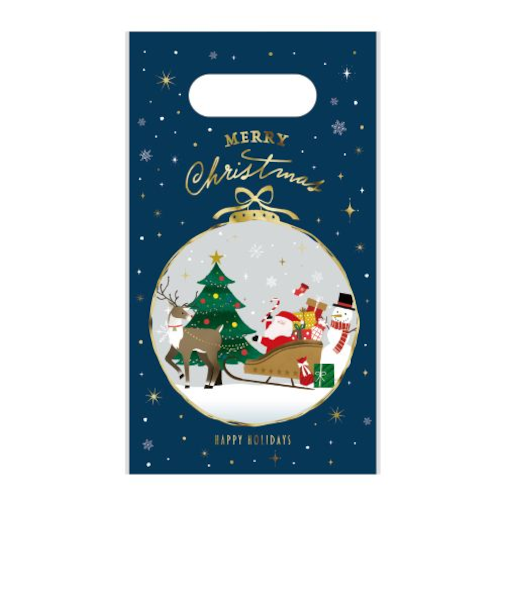 【クリスマス】　包む　小判抜きビニールBAG　スノーボール　CV053　8枚入