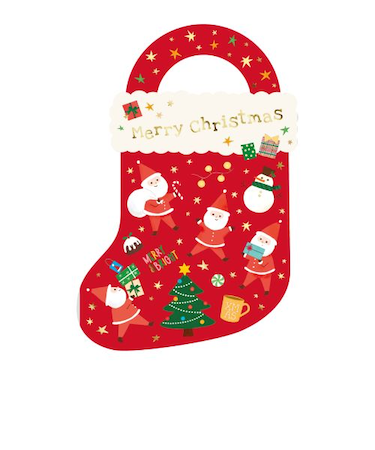 【クリスマス】　包む　ジップBAG　ポッピングサンタ　CV056　5枚入