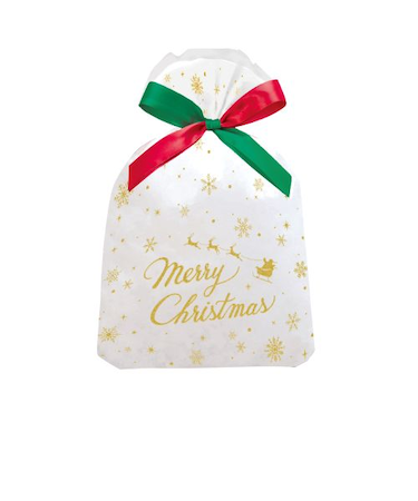 【クリスマス】　包む　巾着バッグ　グリッタースノー300　CD079　1枚入