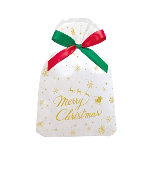 【クリスマス】　包む　巾着バッグ　グリッタースノー300　CD079　1枚入