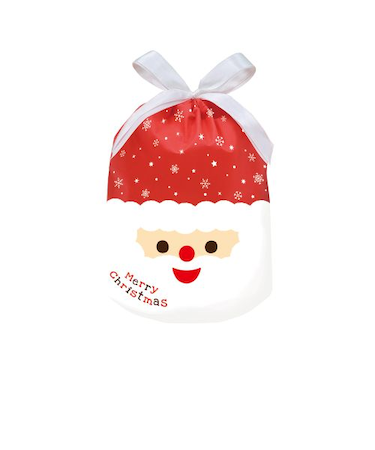 【クリスマス】　包む　巾着バッグ　サンタフェイス250　CD073　1枚入