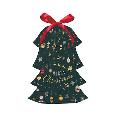 【クリスマス】　包む　巾着バッグ　グリッターツリー300　CD082　1枚入