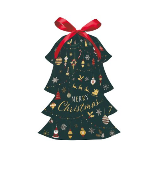 【クリスマス】　包む　巾着バッグ　グリッターツリー300　CD082　1枚入