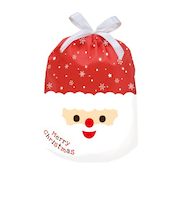 【クリスマス】　包む　巾着バッグ　サンタフェイス450　CD071　1枚入