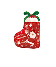 【クリスマス】　包む　巾着バッグ　くつ下おしごとサンタ240　CD080　1枚入