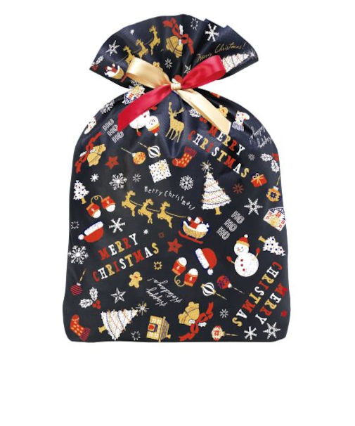 【クリスマス】　包む　巾着バッグ　メリークリスマス600　CD074　1枚入