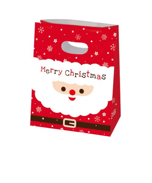 【クリスマス】　包む　小判抜き角底BAG　ハッピーサンタ　CU009　5枚入