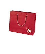 【クリスマス】　包む　手提げ紙袋　トコトコサンタ　260　CG036　レッド　1枚入