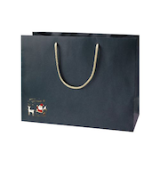 【クリスマス】　包む　手提げ紙袋　ソリサンタ　420　CG034　ネイビー　1枚入