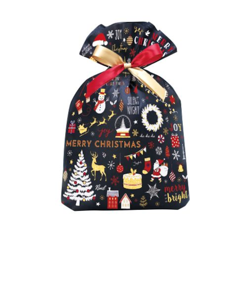 【クリスマス】　包む　巾着バッグ　ミラクルクリスマス400　CD076　1枚入
