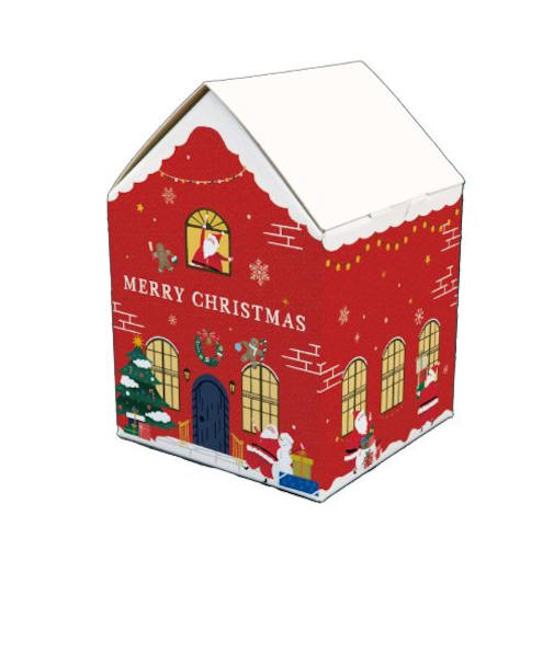 【クリスマス】　包む　ギフトBOX　サンタハウス150　CB010　1枚入