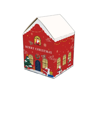 【クリスマス】　包む　ギフトBOX　サンタハウス100　CB011　2枚入