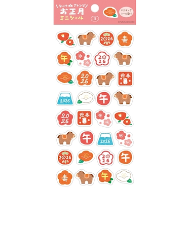 【年賀用品】　古川紙工　ミニシール　花　2026　QS330