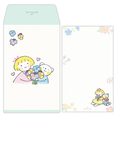 ホールマーク（Hallmark）　メモ付きポチ袋　仲良しともだち　はるちゃんとふうくん　お花