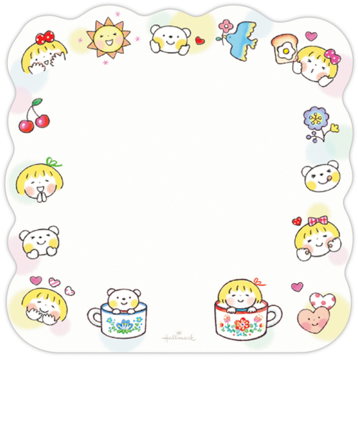 ホールマーク（Hallmark）　ダイカットメモ　仲良しともだち　はるちゃんとふうくん　いろんな顔