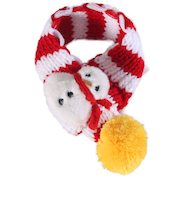 【クリスマス】　LARVA66　小中型犬猫用　クリスマスマフラー　35cm　赤×白
