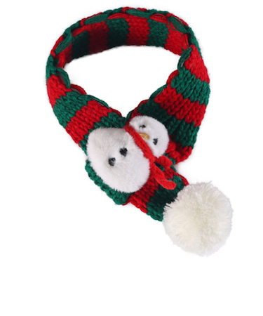 【クリスマス】　LARVA66　小中型犬猫用　クリスマスマフラー　45cm　赤×緑