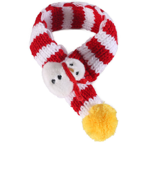 クリスマス】 LARVA66 小中型犬猫用 クリスマスマフラー 45cm 赤×白