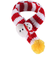 【クリスマス】　LARVA66　小中型犬猫用　クリスマスマフラー　45cm　赤×白