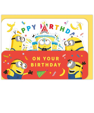 ホールマーク（Hallmark）　グリーティングカード　誕生お祝い　立体　ミニオンズ　844028　バースデーケーキ