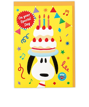 ホールマーク（Hallmark）　グリーティングカード　誕生お祝い　オルゴール　スヌーピー　843953　びっくりミュージック