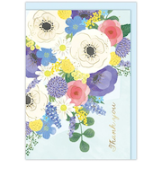 ホールマーク（Hallmark）　グリーティングカード　ありがとう　箔　830045　ブルーフラワー