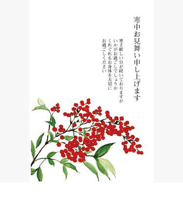 ハンズセレクション　寒中見舞いはがき　私製　PHM－013　4枚入り