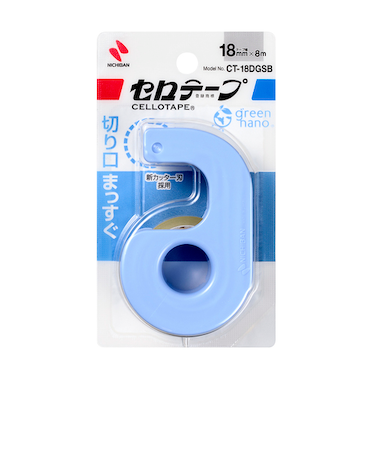 ニチバン　セロテープ（R）　小巻カッターつき　まっすぐ切れるタイプ　CT-18DGSB　スノーブルー