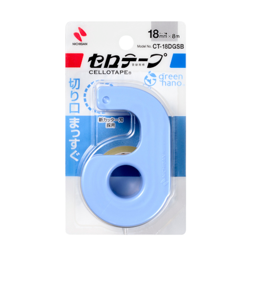 ニチバン　セロテープ（R）　小巻カッターつき　まっすぐ切れるタイプ　CT-18DGSB　スノーブルー