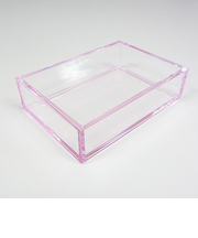 有賀 スタックケース 名刺サイズ クリアピンク 102×72×27×4mm