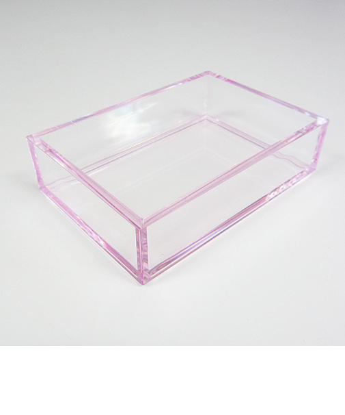 有賀　スタックケース　名刺サイズ　クリアピンク　102×72×27×4mm