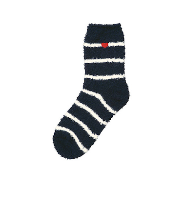 ダブリュピーシー（Wpc.）　ムームールームソックス　ハートボーダーネイビー