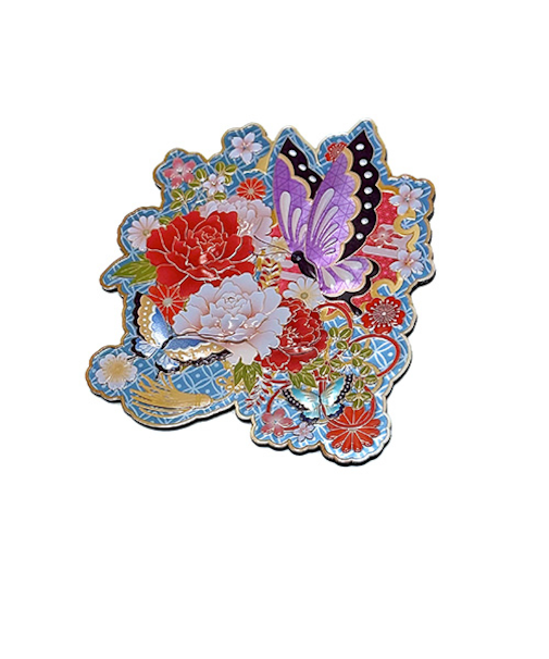 【正月用品】OMIYAGE　アルミマグネット　027　蝶と花