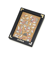 【正月用品】OMIYAGE　木製額縁マグネッ　015　猫飼好五十三疋