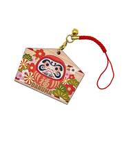 【正月用品】OMIYAGE　おみくじ付木製キーホルダ　013　ダルマ