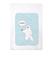 インディゴ　フラットバッグM　ゆるくま　PP457　ライトブルー／ホワイト