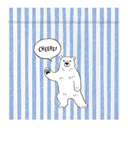 インディゴ　ジッパーバッグS　ゆるくま　PP376　ライトブルー