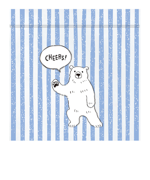 インディゴ　ジッパーバッグS　ゆるくま　PP376　ライトブルー