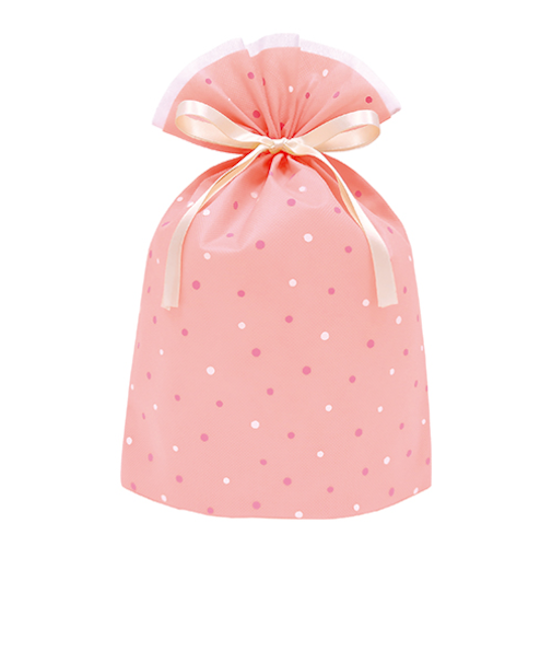 インディゴ　ギフトバッグM　ドット　PG133　サーモンピンク