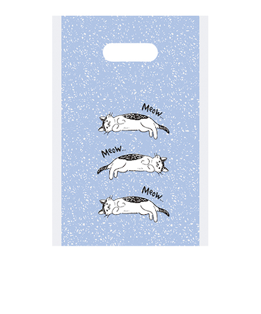 インディゴ　デイリーバッグS　ゆるねこ　PP460　ライトブルー