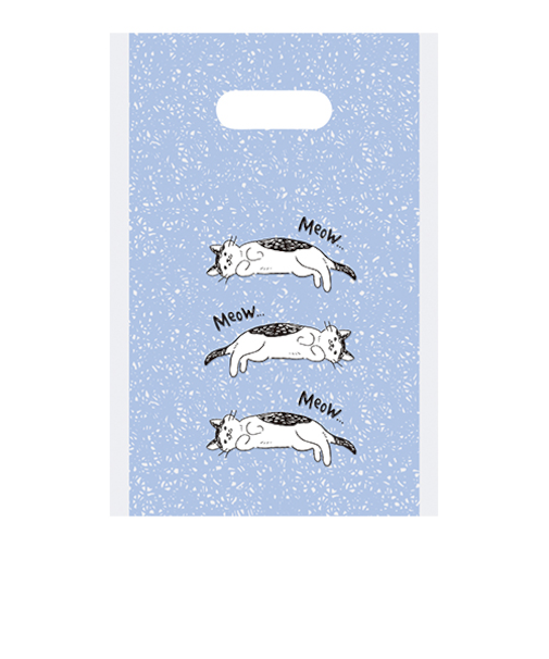 インディゴ　デイリーバッグS　ゆるねこ　PP460　ライトブルー